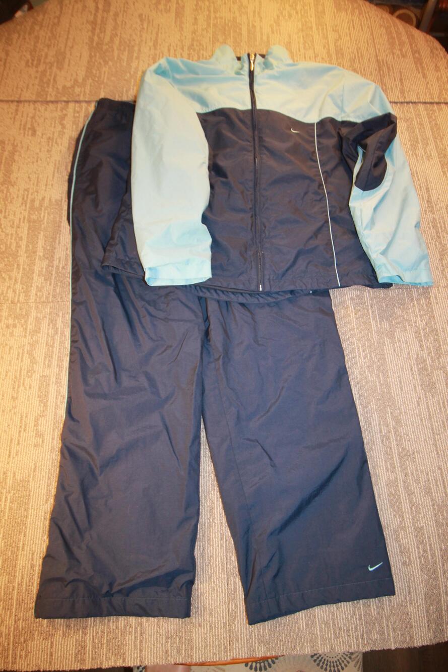 Nike Track Suit Youth Large 12-14 Blue Colorblock Jacket Pants Swoosh Logo